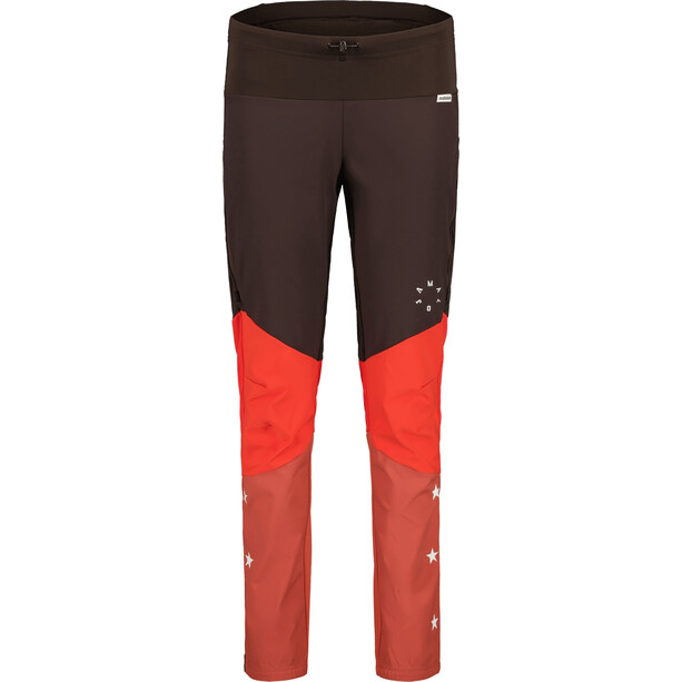Maloja NaninaM. Pantaloni Nordic Hybrid Softshell Donna, marrone/rosso