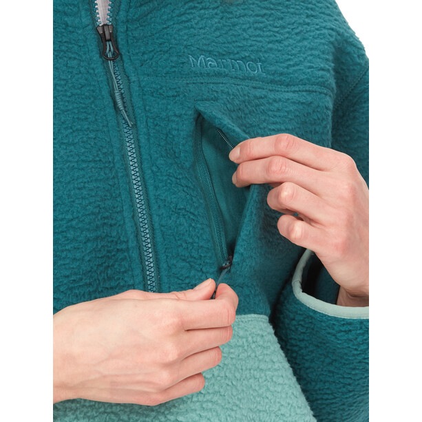 Marmot Aros Half-Zip Fleece Sweater Women dark jungle/blue agave