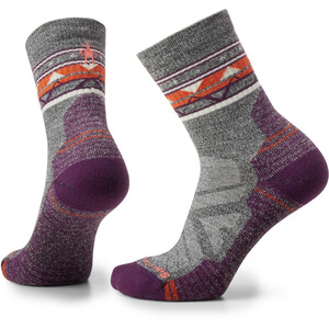 Smartwool Hike Light Cushion Zig Zag Valley Calcetines Mid Crew Mujer, gris/violeta