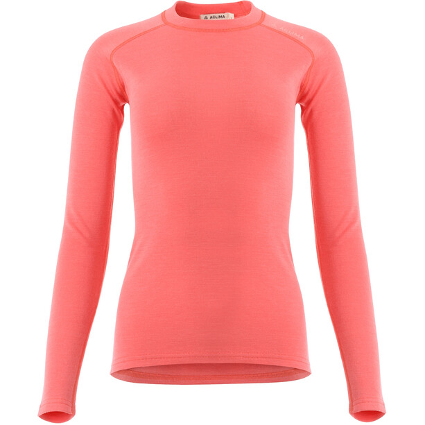Aclima WarmWool Crew Neck Shirt Women spiced coral