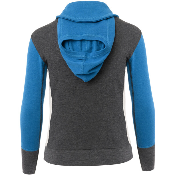Aclima WarmWool Hood Sweater Kids, szary/niebieski