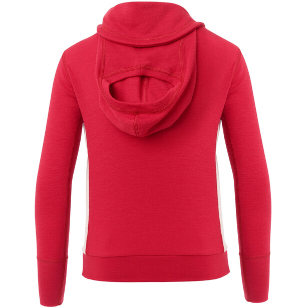 Aclima WarmWool Hood Sweater Kids, czerwony