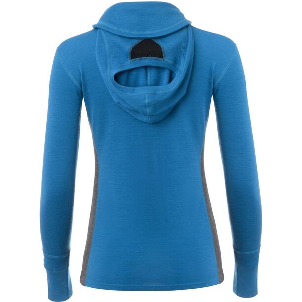 Aclima WarmWool Zipped Hood Sweater Women, bleu