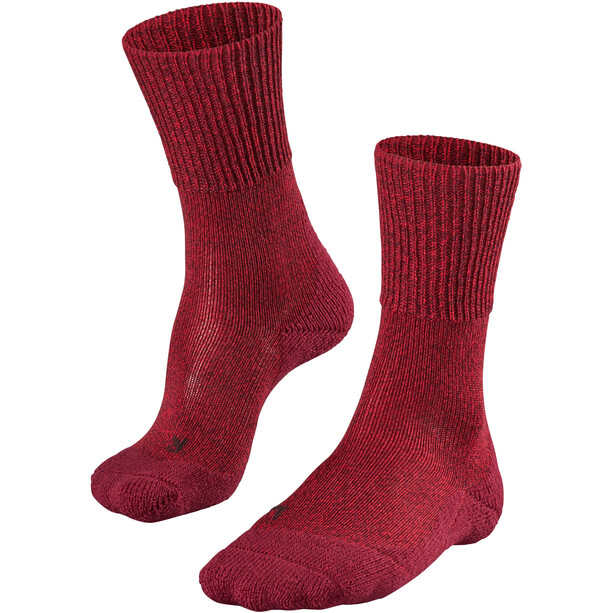 Falke TK1 Wool Calcetines de Trekking Mujer, rojo/blanco