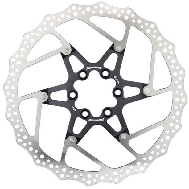 Reverse Rotore per freni a disco 6 bulloni alluminio/acciaio, nero/argento