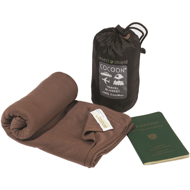 Cocoon Insect Shield Travel Blanket CoolMax, marrón