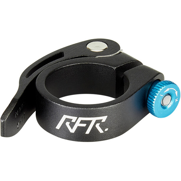 Cube RFR Seat post clamp avec blocage rapide, noir/bleu