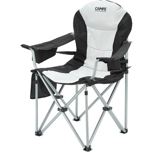 CAMPZ Chaise avec accoudoirs Deluxe, gris/noir gris/noir