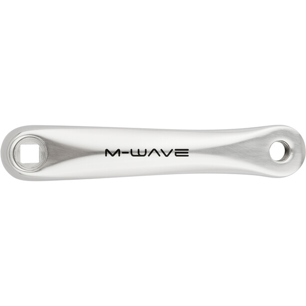 M-Wave Single Speed Set de Biela 46 dientes de aluminio pulido, Plateado/negro