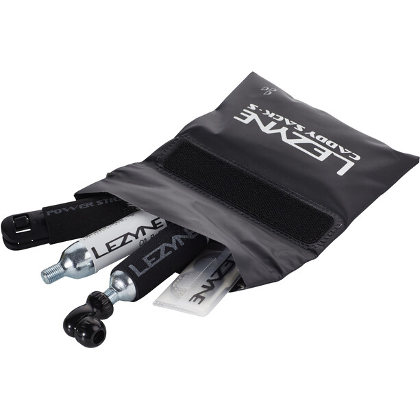 Lezyne Caddy Kit + Caddy Sack Combo Kit Reparación Cubierta CO2, negro