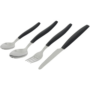 Outwell Box Cutlery Set, negro/Plateado negro/Plateado