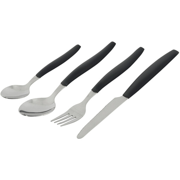 Outwell Box Cutlery Set, negro/Plateado