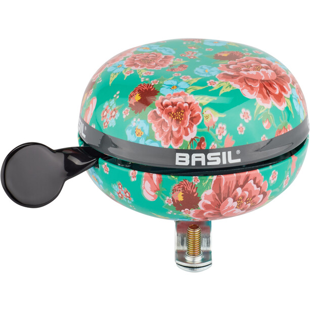 Basil Bloom Fietsbel Ø80mm, turquoise/roze