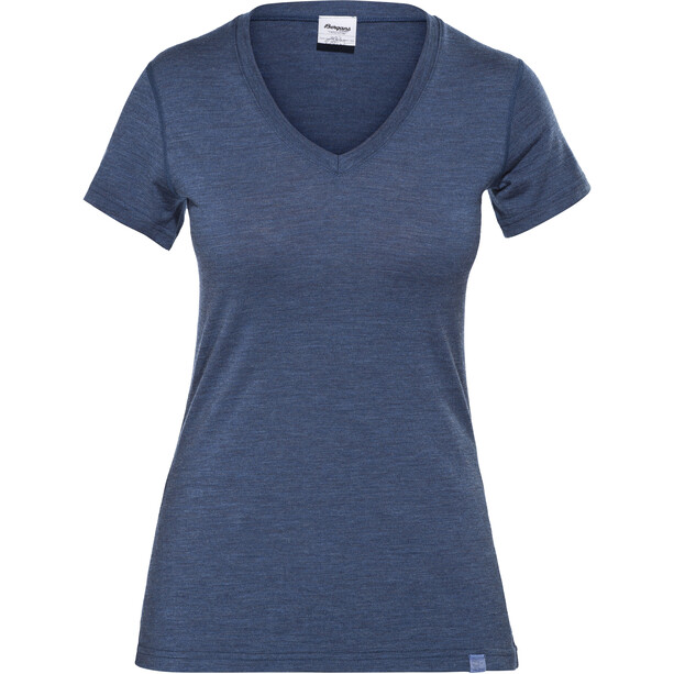 Bergans Bloom Wollen T-shirt Dames, blauw