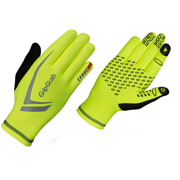 GripGrab Running Expert Hi-Vis Winter Touchscreen Handschuhe gelb