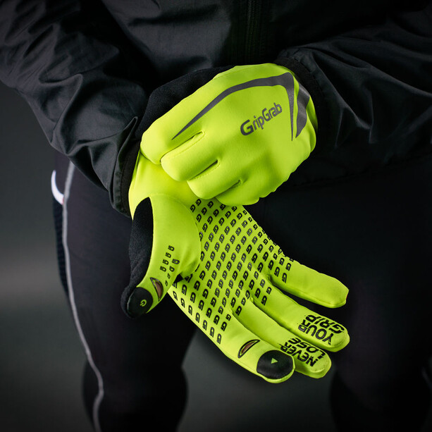 GripGrab Running Expert Hi-Vis Winter Touchscreen Handschuhe gelb