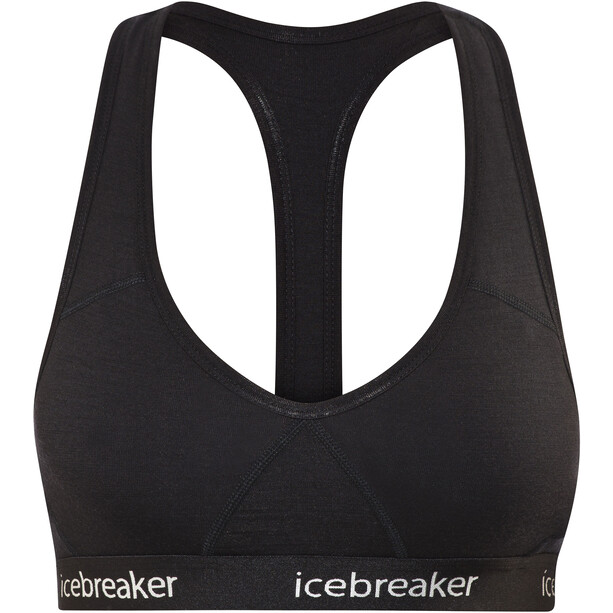 Icebreaker Sprite Racerback Sujetador Mujer, negro