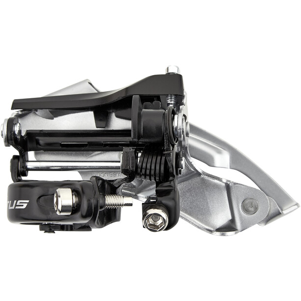 Shimano Altus FD-M370 Desviador 3x9 velocidades guía Dual-Pull, negro/Plateado