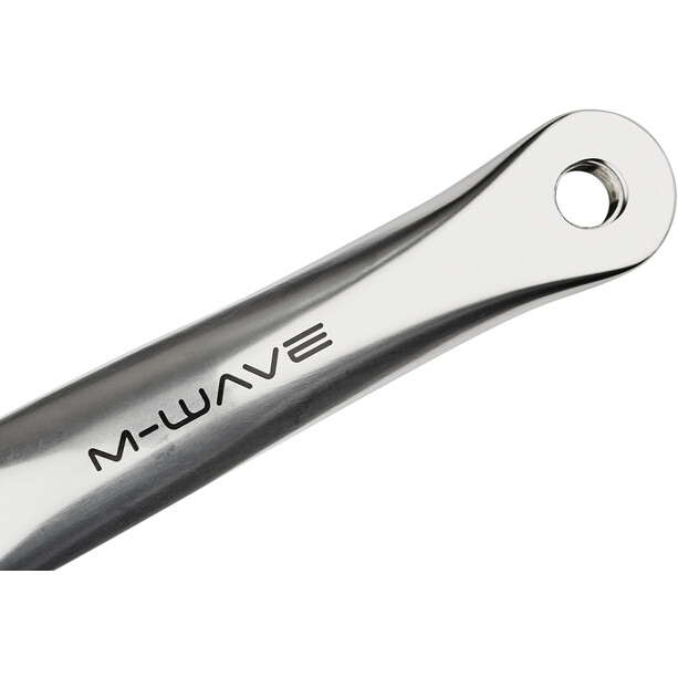 M-Wave Single Speed Set de Biela 44 dientes aluminio pulido, Plateado/negro