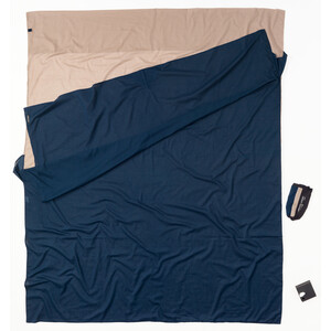 Cocoon TravelSheet Doublesize bawełna egipska, niebieski/beżowy niebieski/beżowy