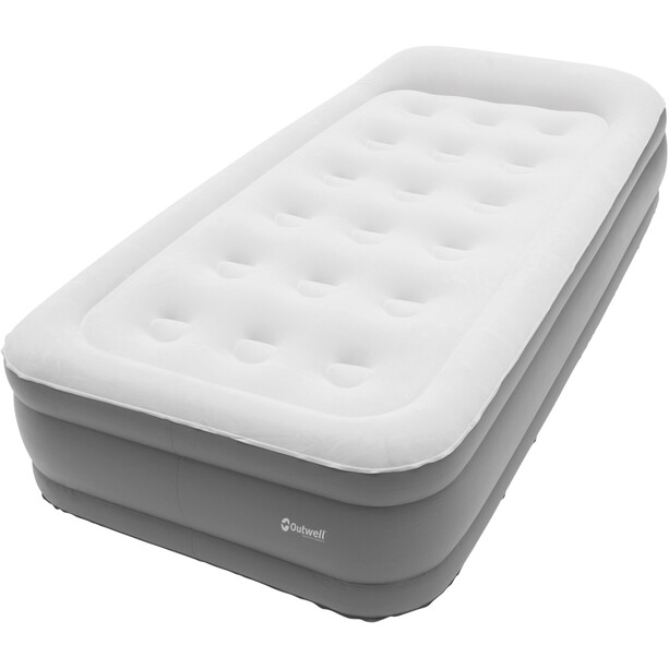Outwell Flock Superior Single Airbed with Built-in Pump, blanco/gris