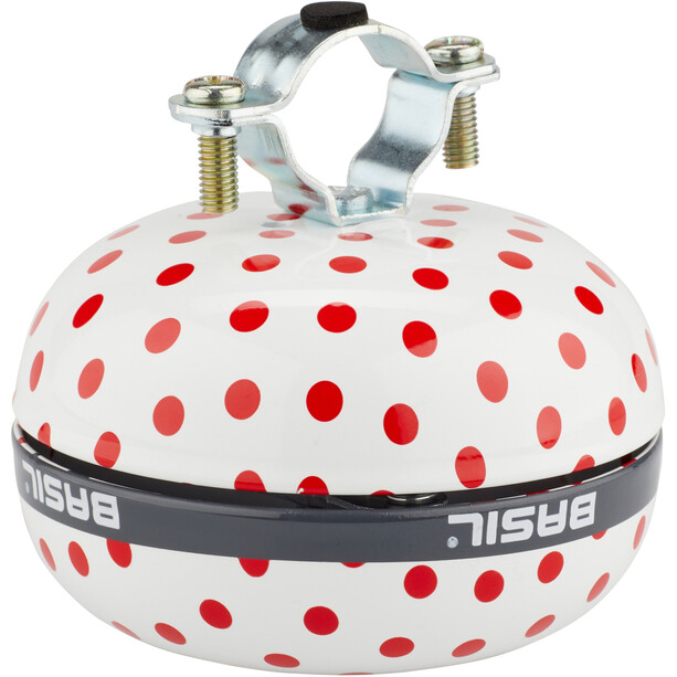 Basil Polkadot Bicycle Bell Ø80mm white/red dots