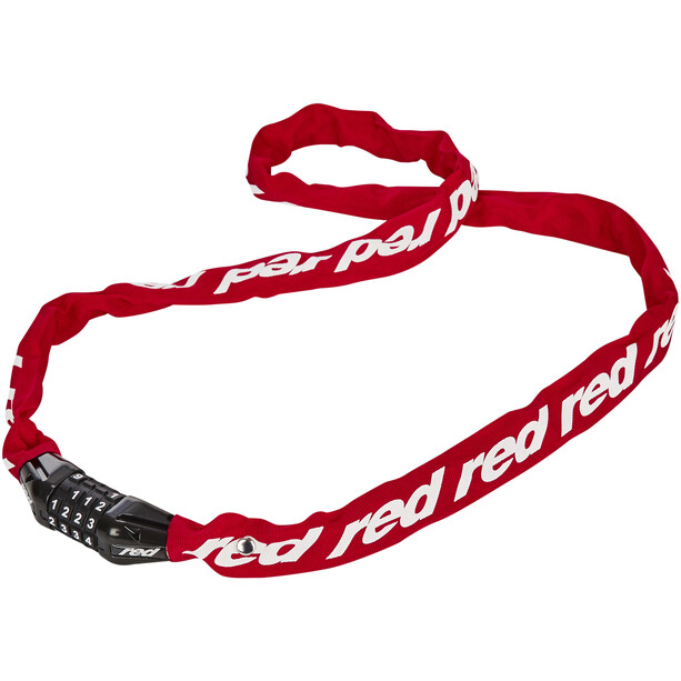 Red Cycling Products Secure Chain Łańcuch rowerowy z zamkiem resetowalny, czerwony