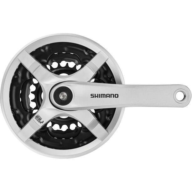 Shimano FC-TY501 Crankset 6/7/8-speed, 42-34-24 tanden met kettingbeschermring, zilver