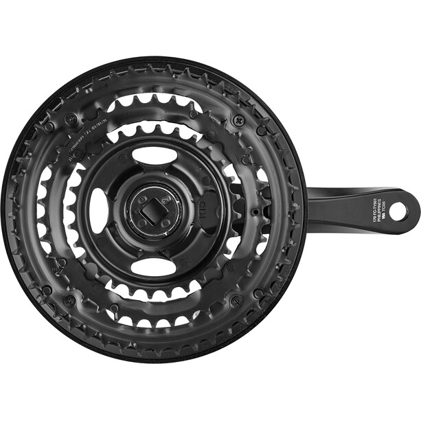 Shimano FC-TY501 Set de Biela 6/7/8-vel 48-38-28 Dientes con anillo protector de cadena, negro