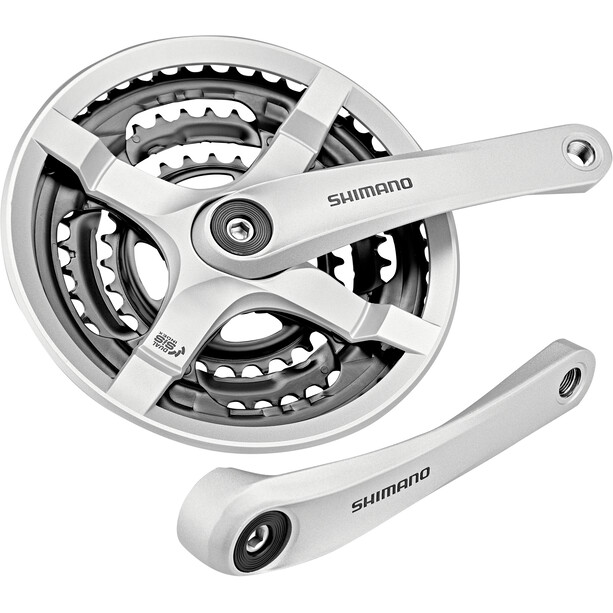 Shimano FC-TY501 Crank Set 6/7/8-speed 48-38-28 teeth with chain guard ring silver