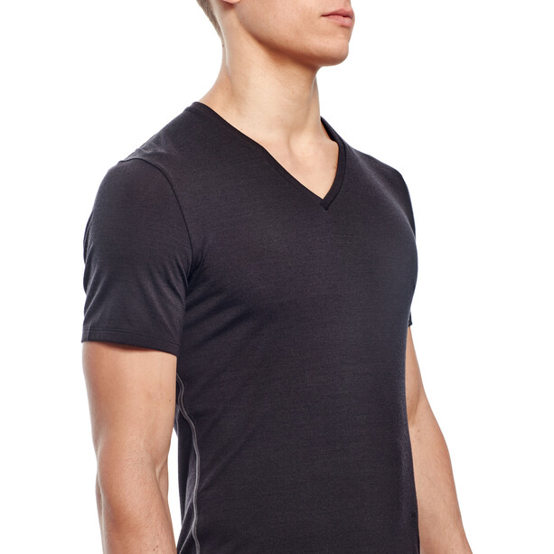 Icebreaker Anatomica V-hals T-shirt Heren, zwart