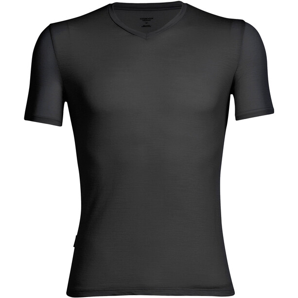 Icebreaker Anatomica Kurzarm V-Ausschnitt Shirt Herren schwarz