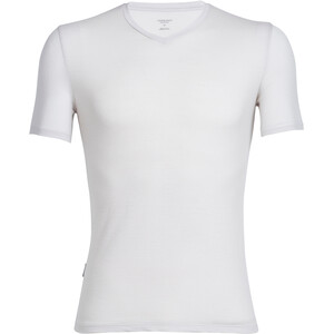 Icebreaker Anatomica Camiseta Interior Manga Corta Cuello en V Hombre, blanco blanco