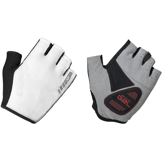 GripGrab EasyRider Gepolsterte Kurzfinger-Handschuhe weiß/schwarz