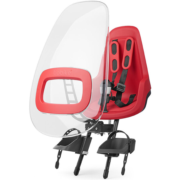bobike ONE+ Protection coupe-vent, transparent/rouge