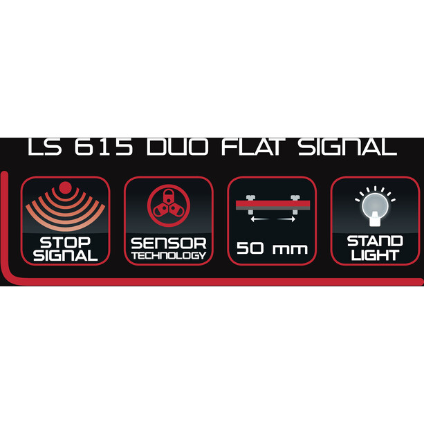 Trelock LS 615 Duo Flat Signal Reflektor tylny na dynamo, czarny