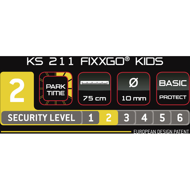 Trelock KS 211 Fixxgo Kids Antivol Enfant, rose