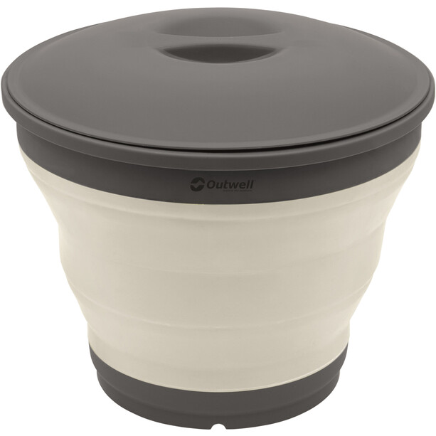 Outwell Collaps Bucket con Tapa, blanco/gris