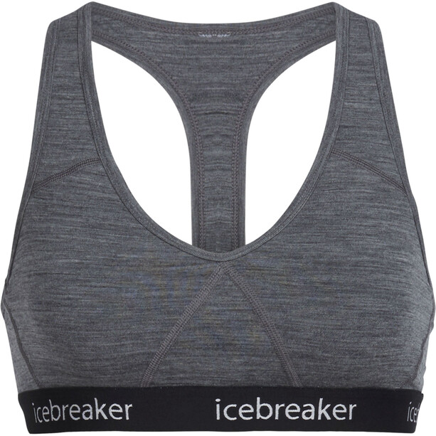 Icebreaker Sprite Racerback Sujetador Mujer, gris