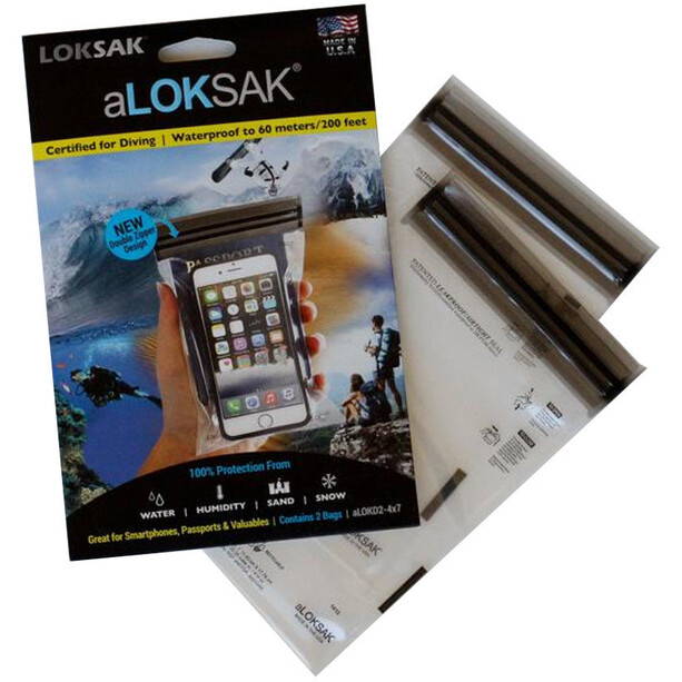 aLOKSAK Smartphone XL vattentätt fodral 2-pakke / 4x7 / 10,2x16,5cm 