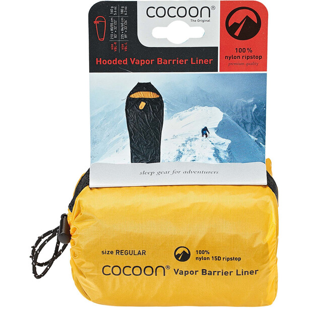 Cocoon Vapor Barrier Liner Ripstop Nylon Regular, czarny/żółty