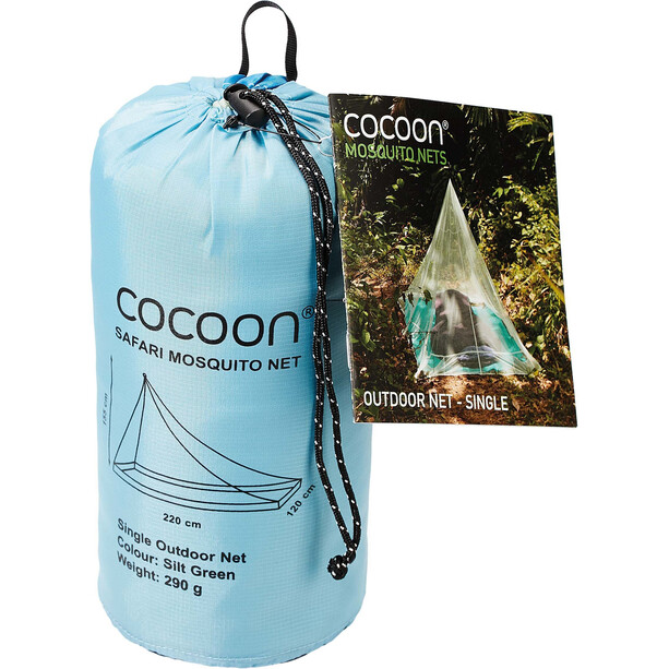 Cocoon Mosquito Outdoor Net Ultralight singola, trasparente/verde