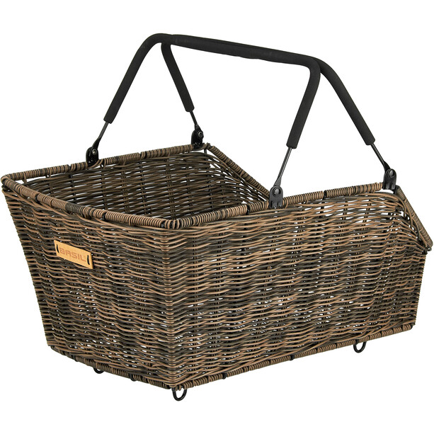 Basil Cento Rattan Look Multi System Rear Wheel Basket Bag nature brown