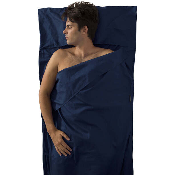 Sea to Summit Premium Cotton Travel Liner Traveller with Pillow Insert navy blue