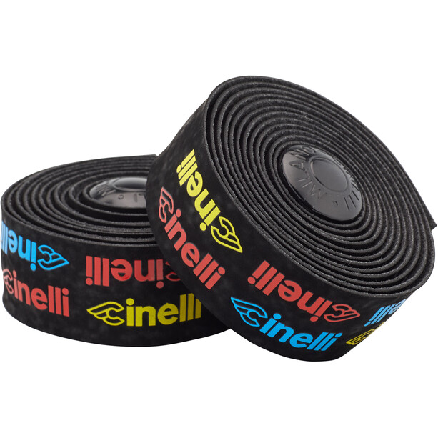 Cinelli Logo Velvet Handlebar Tape black/multicolour