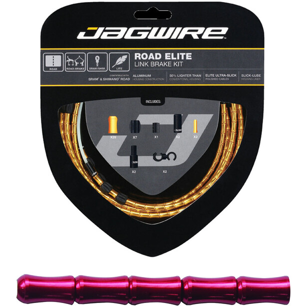 Jagwire Road Elite Link Kit de câbles de frein, rouge