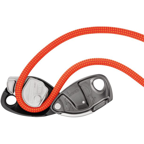 Petzl Grigri+ Dispositivo di assicurazione arrampicata, arancione/argento