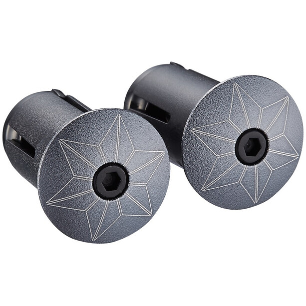 Supacaz Star Plugz Tapas de manillar anodizado, 60 mm, gris