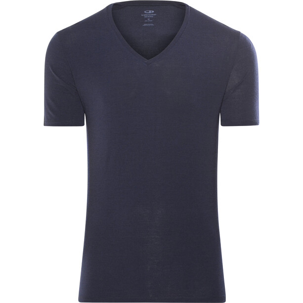 Icebreaker Anatomica Kurzarm V-Ausschnitt Shirt Herren blau