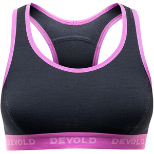 Devold Double Sports-BH Damer, sort/pink sort/pink